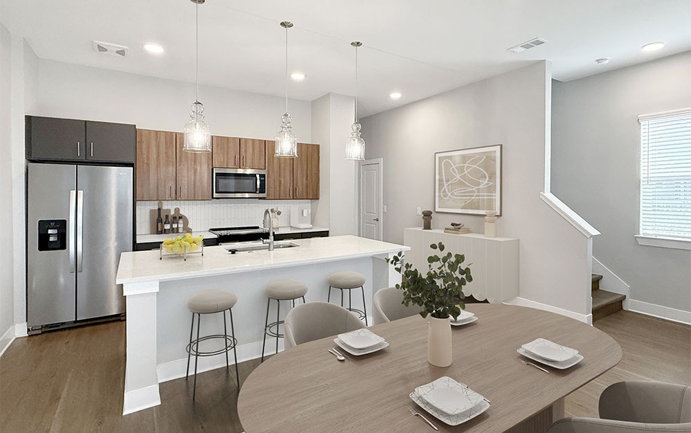 C4 - 3 bedroom floorplan layout with 2.5 bathrooms and 1672 square feet (Kitchen, 2D)